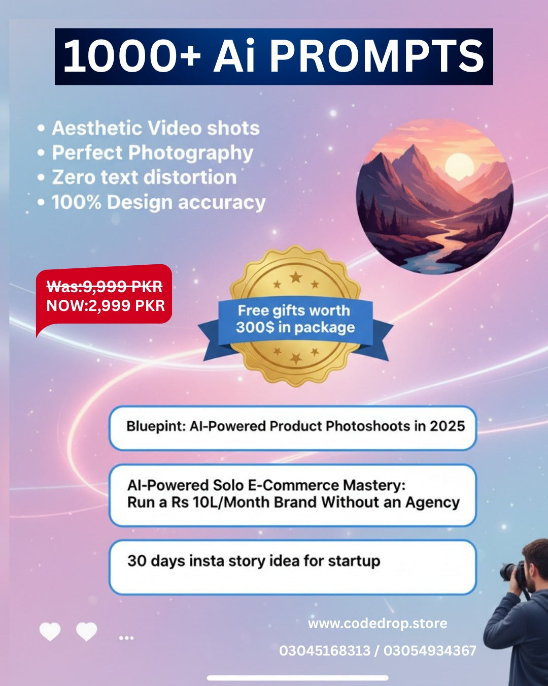 1000+ AI Prompts for professional photography and videography